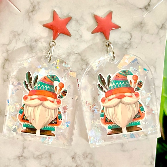 Acrylic Gnome Earrings - Picture 1 of 4